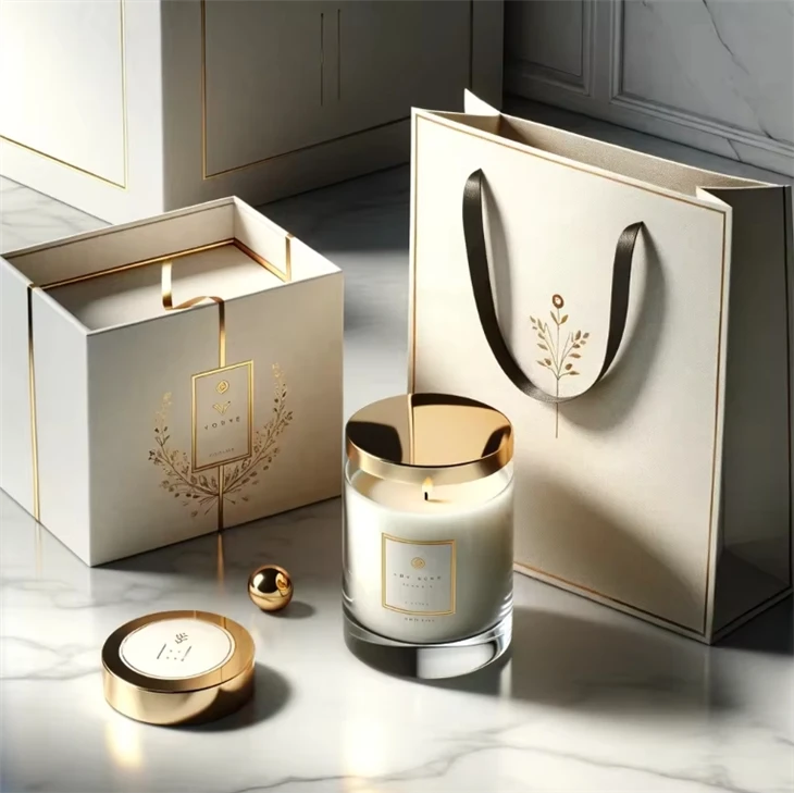 Customized Logo Colourful Luxury Fancy Candle Diffuser Jars With Lid And Boxes Packaging 10oz Candle Packaging Box And Paper Bag