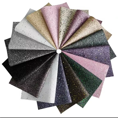 Cuir synthétique PU à grosses paillettes