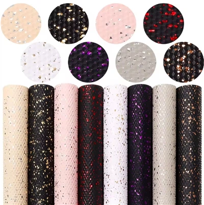 Simili cuir PVC gaufré géométrique feuille d'or