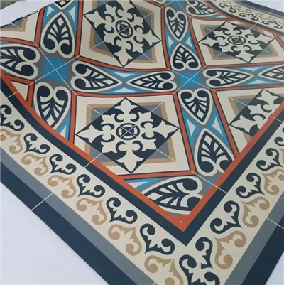 Plancher en cuir de PVC d'impression UV de glissement de conception hébraïque de mosaïque