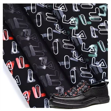 Tissu en cuir synthétique PU de styliste de sérigraphie, vente en gros, fausse impression